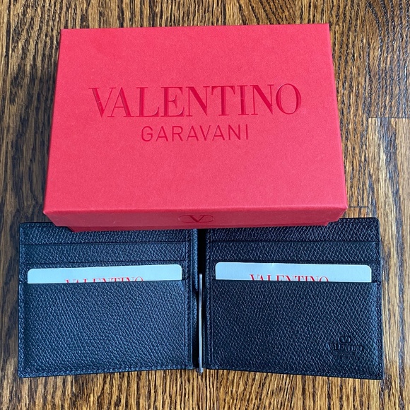 *NWT* VALENTINO GARAVANI VLogo Leather Bill Clip Wallet - Black - Picture 12 of 15